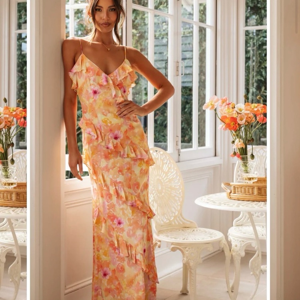 Sunset floral maxi dress